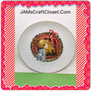 Christmas Wall Plate Vintage 1982 Child Fireplace Looking for Santa Wall Art 1/2 Inches in Diameter - JAMsCraftCloset