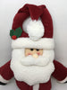 Vintage Santa Plush Fabric Shelf Sitter 18 Inches Tall With Holly on Hat and Wooden Beads for Legs Holiday Christmas Decor Gift Idea JAMsCraftCloset