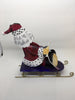 Vintage Metal Santa Sitting on Purplish Blue Sled Holiday Christmas Decor Gift Idea JAMsCraftCloset