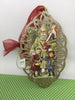 Santa Ornament Oval Santa With Boy and Girl Holiday Decor Tree Decor JAMsCraftCloset