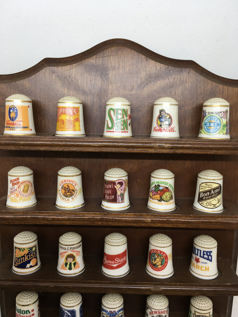 Thimbles The Country Store Thimbles and Display Rack Set of 25 Fine Po ...