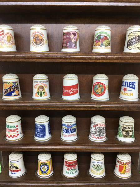 Thimbles The Country Store Thimbles and Display Rack Set of 25 Fine Po ...