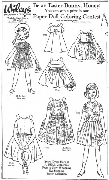 FREE Coloring Pages Paper Doll Patterns Style 20