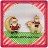 Santa Claus on Moon and Bear Magnets Vintage Christmas Holiday Decoration Kitchen Decor SET OF 2 JAMsCraftCloset