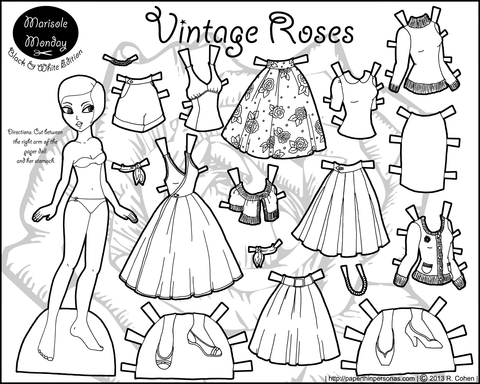 FREE Coloring Pages Paper Doll Patterns Style 1