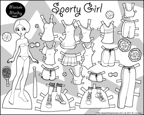 FREE Coloring Pages Paper Doll Patterns Style 2