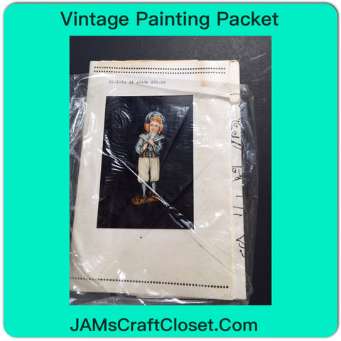 Vintage DIY Painting Packet #8 Sailor Boy Playing Instrument JAMsCraftCloset