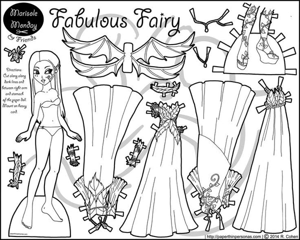FREE Coloring Pages Paper Doll Patterns Style 4