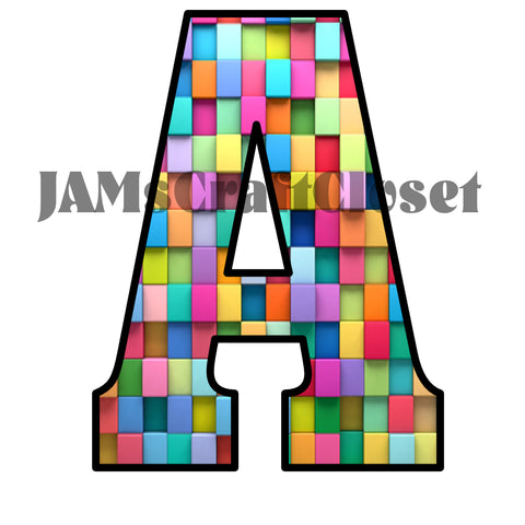 ALPHABET SET Digital Graphic Design Typography Clipart SVG-PNG Sublimation PATCHWORK 2 Design Download Crafters Delight - JAMsCraftCloset