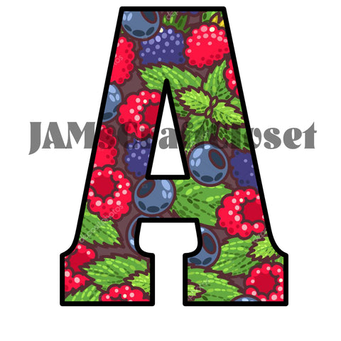 ALPHABET SET Digital Graphic Design Typography Clipart SVG-PNG Sublimation BERRIES 2 Design Download Crafters Delight - JAMsCraftCloset