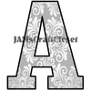 ALPHABET SET Digital Graphic Design Typography Clipart SVG-PNG Sublimation SILVER PRINT Design Download Crafters Delight - JAMsCraftCloset