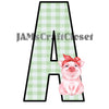 ALPHABET SET Digital Graphic Design Typography Clipart SVG-PNG Sublimation PIG 1 GREEN CHECKERED Design Download Crafters Delight - JAMsCraftCloset