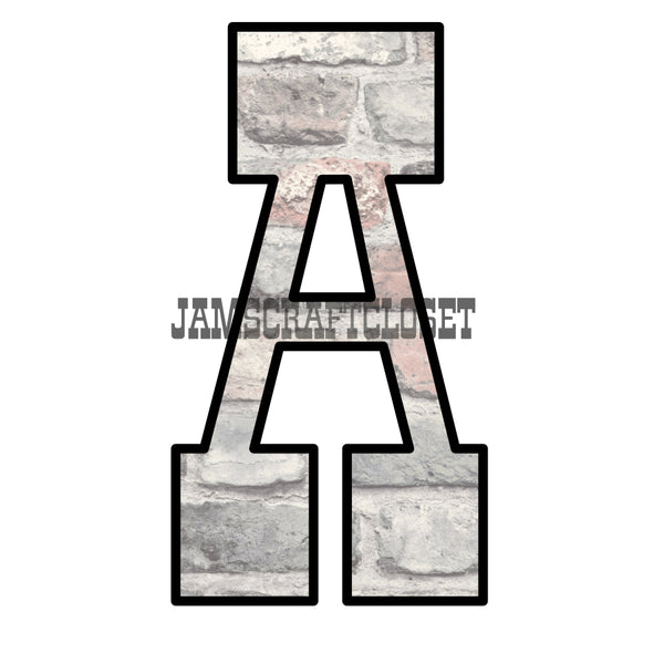ALPHABET SET Digital Graphic Design Typography Clipart SVG-PNG Sublimation VINTAGE BRICK Design Download Crafters Delight - JAMsCraftCloset