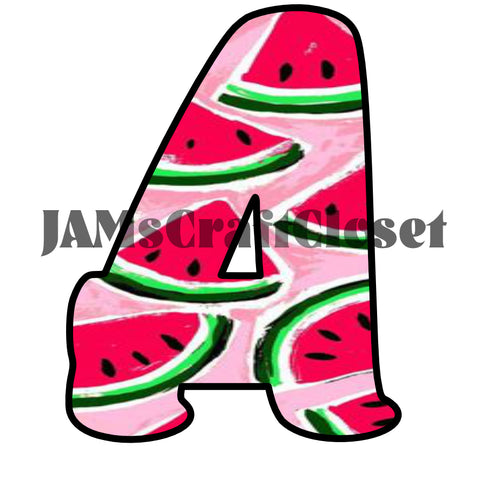 ALPHABET SET Digital Graphic Design Typography Clipart SVG-PNG Sublimation WATERMELON SLICES PRINT Design Download Crafters Delight - JAMsCraftCloset