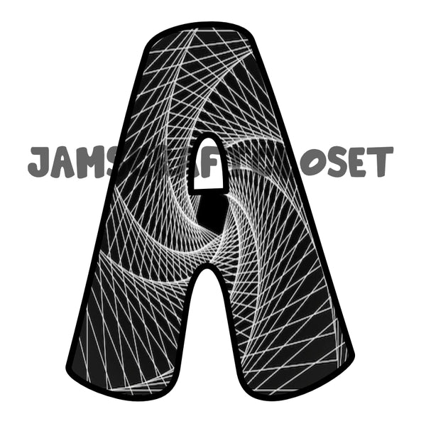 ALPHABET SET Digital Graphic Design Typography Clipart SVG-PNG Sublimation BLACK WHITE OPTICAL ILLUSION Design Download Crafters Delight - JAMsCraftCloset