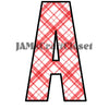 ALPHABET SET Digital Graphic Design Typography Clipart SVG-PNG Sublimation RED PLAID Design Download Crafters Delight - JAMsCraftCloset
