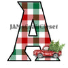 ALPHABET SET Digital Graphic Design Typography Clipart SVG-PNG Sublimation RED WHITE GREEN PLAID TRUCK Design Download Crafters Delight - JAMsCraftCloset