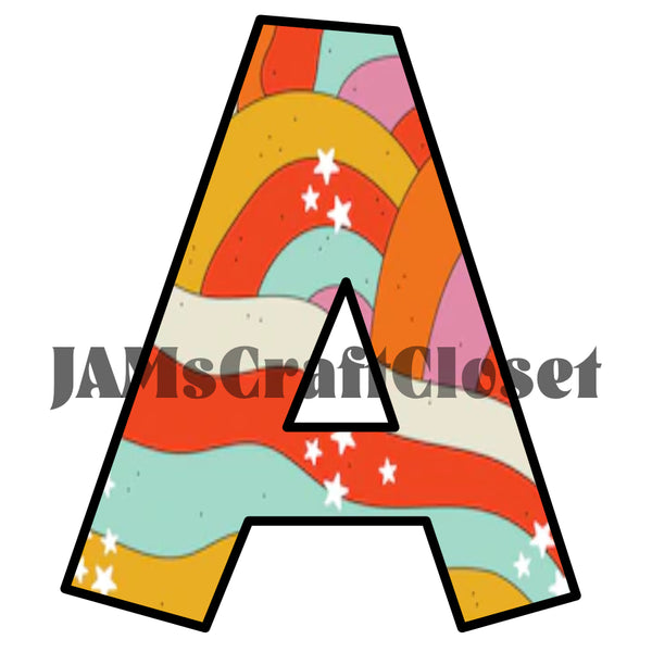 ALPHABET SET Digital Graphic Design Typography Clipart SVG-PNG Sublimation PSYCHEDELIC 6 Design Download Crafters Delight - JAMsCraftCloset