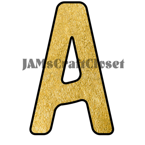 ALPHABET SET Digital Graphic Design Typography Clipart SVG-PNG Sublimation GOLD FOIL METALIC Industrial Design Download Crafters Delight - JAMsCraftCloset