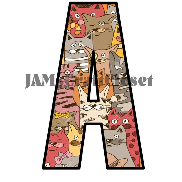 ALPHABET SET Digital Graphic Design Typography Clipart SVG-PNG Sublimation CATS CATS CATS Design Download Crafters Delight - JAMsCraftCloset