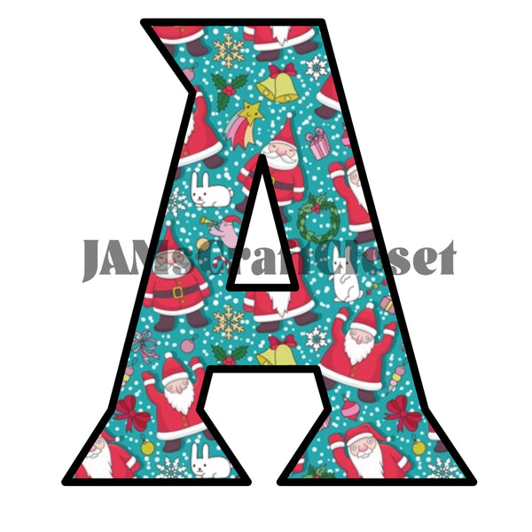 ALPHABET SET Digital Graphic Design Typography Clipart SVG-PNG Sublimation CHRISTMAS PRINT SANTA Design Holiday Christmas Download Crafters Delight - JAMsCraftCloset