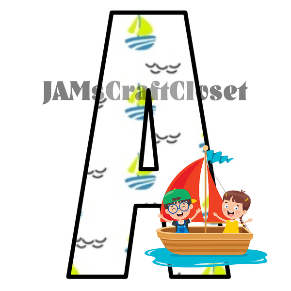 ALPHABET SET Digital Graphic Design Typography Clipart SVG-PNG Sublimation SAILING 1 Kids Children Design Download Crafters Delight - JAMsCraftCloset