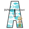 ALPHABET SET Digital Graphic Design Typography Clipart SVG-PNG Sublimation FISHING BOY 2 Kids Children Design Download Crafters Delight - JAMsCraftCloset