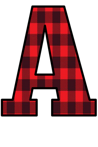 ALPHABET SET Digital Graphic Design Typography Clipart SVG-PNG Sublimation BUFFALO PLAID RED AND BLACK Design Download Crafters Delight - JAMsCraftCloset