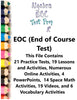 Algebra EOC (End of Course) Test Prep Teacher Supplemental Activities JAMsCraftCloset
