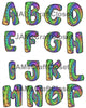 ALPHABET SET Digital Graphic Design Typography Clipart SVG-PNG Sublimation COOL PSYCHEDELIC Design Download Crafters Delight - JAMsCraftCloset