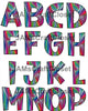 ALPHABET SET Digital Graphic Design Typography Clipart SVG-PNG Sublimation PSYCHEDELIC 5 Design Download Crafters Delight - JAMsCraftCloset