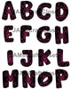ALPHABET SET Digital Graphic Design Typography Clipart SVG-PNG Sublimation HOT PINK BLACK BACKGROUND PSYCHEDELIC Design Download Crafters Delight - JAMsCraftCloset