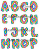 ALPHABET SET Digital Graphic Design Typography Clipart SVG-PNG Sublimation PSYCHEDELIC 4 Design Download Crafters Delight - JAMsCraftCloset