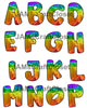 ALPHABET SET Digital Graphic Design Typography Clipart SVG-PNG Sublimation STORMY RAINBOW Design Download Crafters Delight - JAMsCraftCloset
