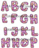 ALPHABET SET Digital Graphic Design Typography Clipart SVG-PNG Sublimation GROOVY PURPLE FLORAL Design Download Crafters Delight - JAMsCraftCloset