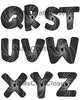ALPHABET SET Digital Graphic Design Typography Clipart SVG-PNG Sublimation BLACK WHITE OPTICAL ILLUSION Design Download Crafters Delight - JAMsCraftCloset