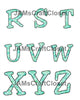 ALPHABET SET Digital Graphic Design Typography Clipart SVG-PNG Sublimation Aqua Teal Pattern Design Download Crafters Delight  - JAMsCraftCloset