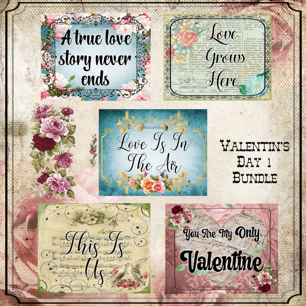 BUNDLE VALENTINES 1 Sayings Quotes Digital Graphic Design Wall Art Downloads SVG PNG JPEG Files Sublimation Design Crafters Delight Home Decor - DIGITAL GRAPHIC DESIGNS - JAMsCraftCloset