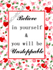 BELIEVE IN YOURSELF - DIGITAL GRAPHICS  This file contains 4 graphics..  My digital PNG and JPEG Graphic downloads for the creative crafter are graphic files for those that use the Sublimation or Waterslide techniques - JAMsCraftCloset