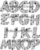 ALPHABET SET Digital Graphic Design Typography Clipart SVG-PNG Sublimation BLACK WHITE FLORAL Design Download Crafters Delight - JAMsCraftCloset