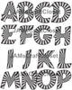ALPHABET SET Digital Graphic Design Typography Clipart SVG-PNG Sublimation BLACK WHITE SPIRAL BURST Design Download Crafters Delight - JAMsCraftCloset