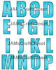 ALPHABET SET Digital Graphic Design Typography Clipart SVG-PNG Sublimation BLUE STAR SWIRL Design Download Crafters Delight - JAMsCraftCloset