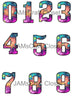 NUMBER SETS Digital Graphic Design Typography Clipart SVG-PNG Sublimation BRIGHT FLORAL Design Download Crafters Delight - JAMsCraftCloset