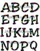 ALPHABET SET Digital Graphic Design Typography Clipart SVG-PNG Sublimation BUBBLES BLACK BACKGROUND Design Download Crafters Delight - JAMsCraftCloset