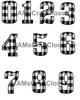 NUMBER SETS Digital Graphic Design Typography Clipart SVG-PNG Sublimation BUFFALO PLAID BLACK WHITE Design Download Crafters Delight - JAMsCraftCloset