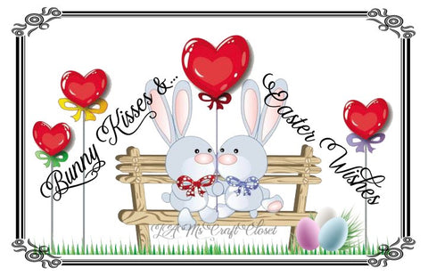 BUNNY KISSES AND EASTER WISHES - DIGITAL GRAPHICS  My digital SVG, PNG and JPEG Graphic downloads for the creative crafter are graphic files for those that use the Sublimation or Waterslide techniques - JAMsCraftCloset