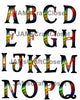 ALPHABET SET Digital Graphic Design Typography Clipart SVG-PNG Sublimation BURST SWIRLS BLACK  BACKGROUND Design Download Crafters Delight - JAMsCraftCloset