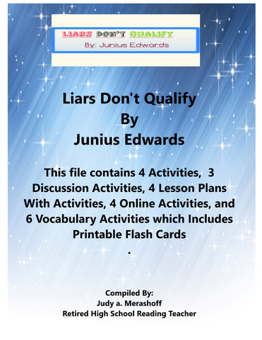 Liars Don't Qualify by Junius Edwards Short Story Teacher Supplemental Resource - JAMsCraftCloset