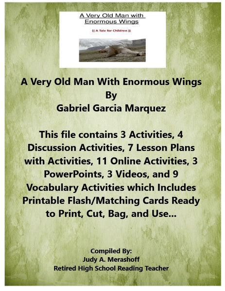 A Very Old Man With Enormous Wings Gabriel Garcia Marquez Teacher Supplemental Resources JAMsCraftCloset