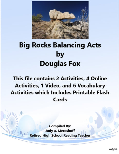 Big Rocks Balancing Acts by Douglas Fox 7th Grade Florida Collections 3 Supplemental Activities JAMsCraftCloset 